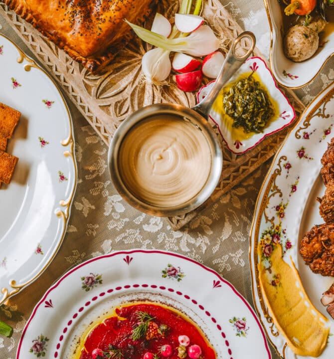 Table de partage du restaurant Boubalé